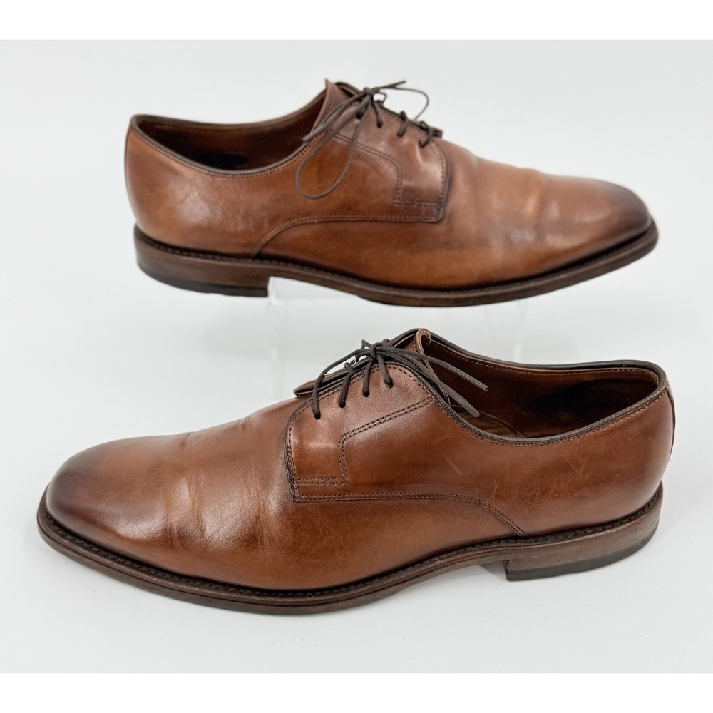Allen Edmonds "Easton" Plain Toe Oxford Men's 10 D Brown Leather Dress Shoes - Picture 3 of 10